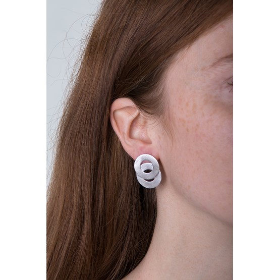 Earrings with interlaced circles - Silver  - Design : LLAYERS