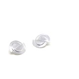 Offset disks stud earrings - silver  4