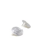 Offset disks stud earrings - silver  5