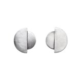 Stud earrings moon eclipse - silver 3
