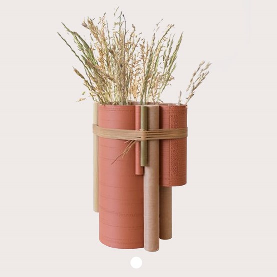 Vase TUBE no.2_6 - Rouge - Design : La double clique