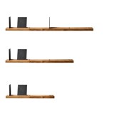 Oak 01 Wall Shelf - for masonry walls - natural oak & black metal - Light Wood - Design : weld & co 2