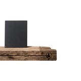 Reclaimed Wood 01 Wall Shelf - for masonry walls - Natural reclaimed wood & black metal - Dark Wood - Design : weld & co 4