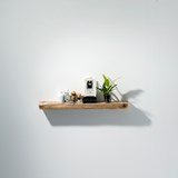 Reclaimed Wood 01 Wall Shelf - for lightweight walls - Natural reclaimed wood & black metal - Dark Wood - Design : weld & co 3