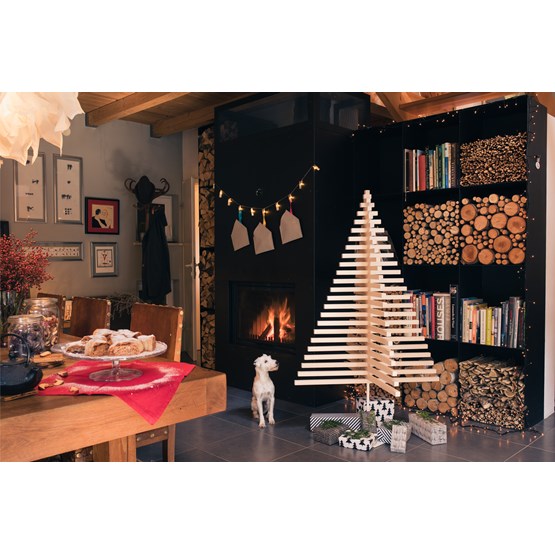 Wooden Christmas Tree YELKA - Maple / White stand  - Light Wood - Design : Hello Yellow House