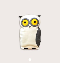 Owl bird cushion - white