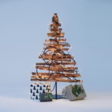 Wooden Christmas Tree YELKA - Walnut / White stand  - Dark Wood - Design : Hello Yellow House 8
