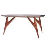 Table TED ONE/ small - acajou et plateau gris 2