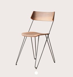IBSEN MASTER Chair - steel and walnut Grey