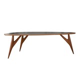 Table TED ONE / large - acajou et plateau gris 4