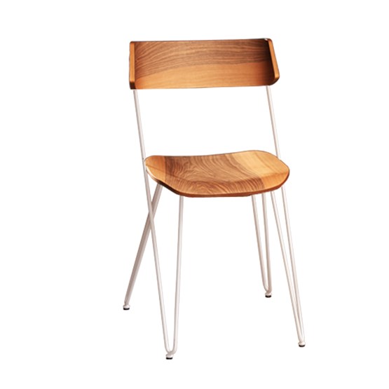 IBSEN MASTER Chair - steel white and walnut  - Design : Greyge