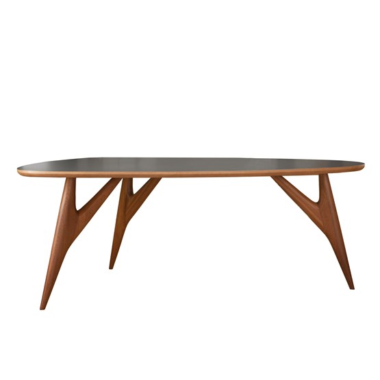 TED ONE Table / medium - acajou et plateau gris - Design : Greyge