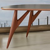TED ONE Table / medium - mahogany and grey table top 3