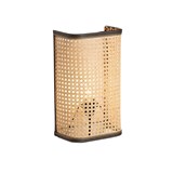 Large wall light in cannage - natural and black - Cane and Fiber - Design : UNUM 2