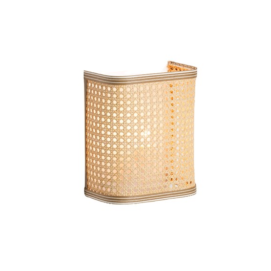 Wall light - natural and white band - Cane and Fiber - Design : UNUM