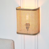 Wall light - natural and white band - Cane and Fiber - Design : UNUM 3