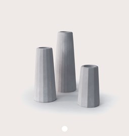 Concrete vase trio Facette
