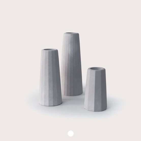 Concrete vase trio Facette - Design : Gone's