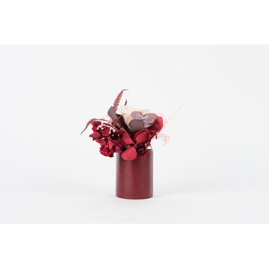 Petit pot Cinabre - burgundy - Leather - Design : Rodanthe