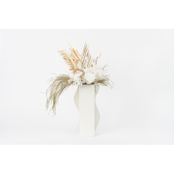 Vase CAMÉLÉON PEACOCK - Blanc - Cuir - Design : Rodanthe