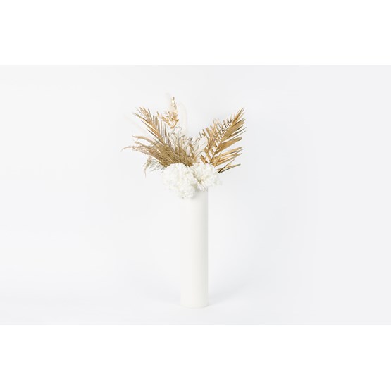 Vase COLONNE PEACOCK - Blanc - Cuir - Design : Rodanthe