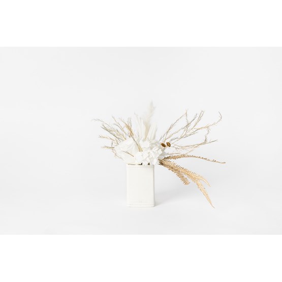 Petit pot Peacock square - white - Leather - Design : Rodanthe