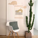 Hanging The whale and its calf  - Cotton - Light Wood - Design : Les petites hirondelles 3