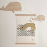 Hanging The whale and its calf  - Cotton - Light Wood - Design : Les petites hirondelles 4