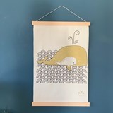 Hanging The whale and its calf  - Cotton - Light Wood - Design : Les petites hirondelles 5
