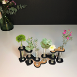 Vase SIXFLEURS - Verre et bois  - Noir - Design : Dikroma création 3