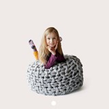 MOSS Chunky Knit Pouf - Grey - Grey - Design : Panapufa 5