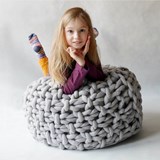 MOSS Chunky Knit Pouf - Grey - Grey - Design : Panapufa 2