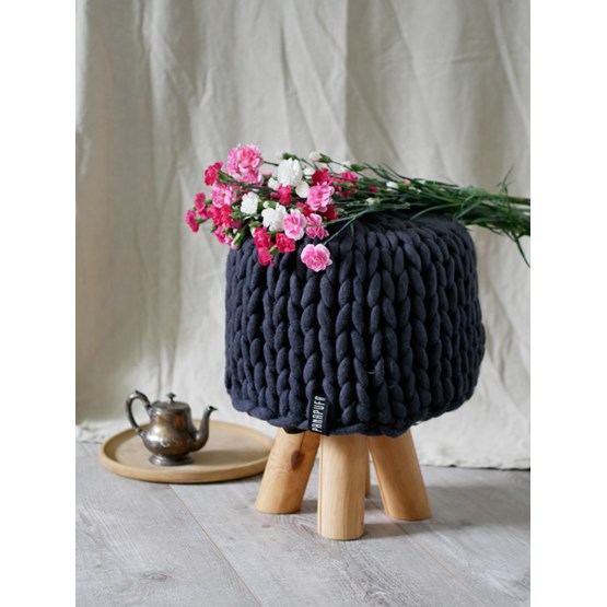 Moss footstool - graphit - Grey - Design : Panapufa