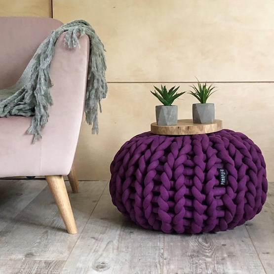 Big Cotton Pouf - violet - Purple - Design : Panapufa