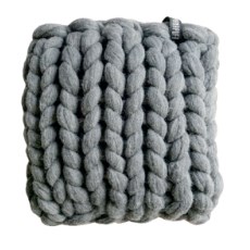 Basic chunky knit pillow - grey
