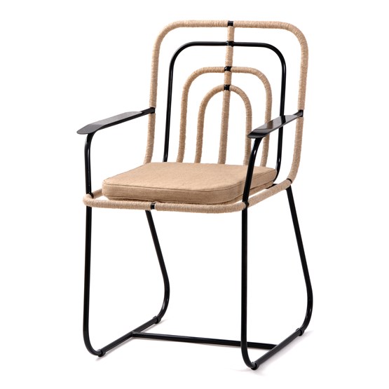 Chaise avec accoudoirs FLAX#2 - Lin - Design : EXSUD