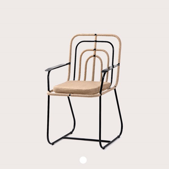 Chaise avec accoudoirs FLAX#2.2 - Lin - Design : EXSUD