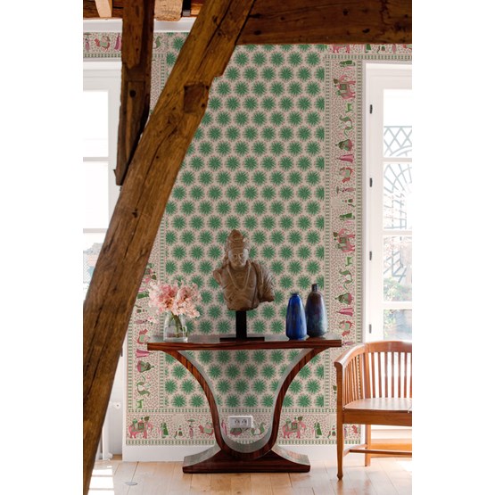 Wallpaper Chardons - Topaz - Green - Design : Little Cabari