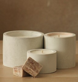 Concrete scented candle - Grey clay - Musk