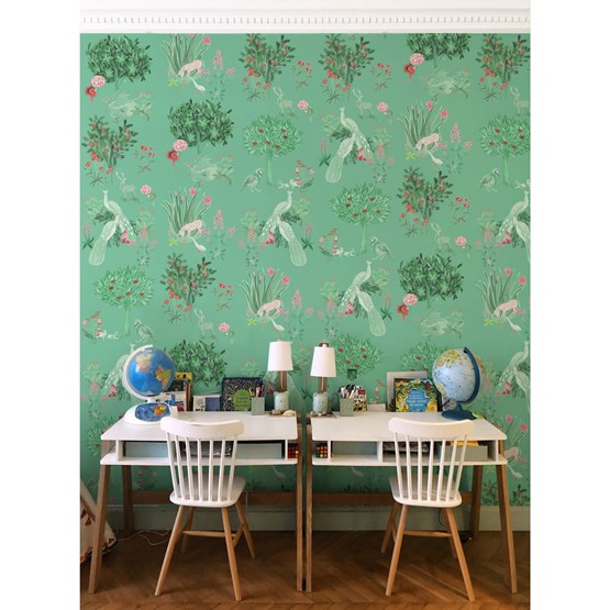 Wallpaper Yutopia - Verde - Green - Design : Little Cabari