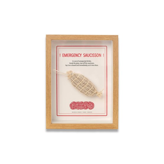Cadre "Emergency saucisson" - version anglaise - Bois clair - Design : Maison Cisson