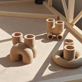Candleholder Tube N°1 -Light brown - Light Wood - Design : Benjamin Decle 2