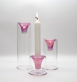 Tharros candle holders set - pink