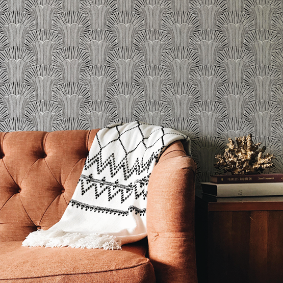 Wallpaper ARNAUD - Black and White - Black - Design : Mues Design