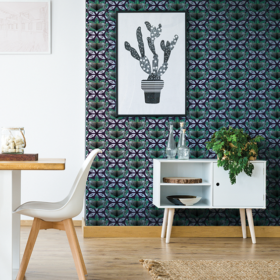 Wallpaper CHLOÉ - Purple - Purple - Design : Mues Design