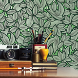 Wallpaper HASSANATOU - Green - Green - Design : Mues Design 2