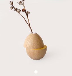 Vase LES COQUETTES - beech wood / yellow