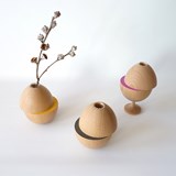 Vase LES COQUETTES - beech wood / fuchsia on foot - Pink - Design : Beatrix Li-Chin Loos 6