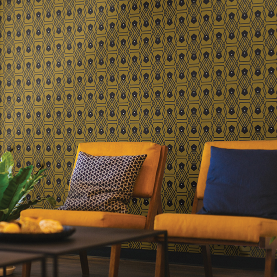 Wallpaper CONSTELLATION - Yellow - Yellow - Design : Mues Design