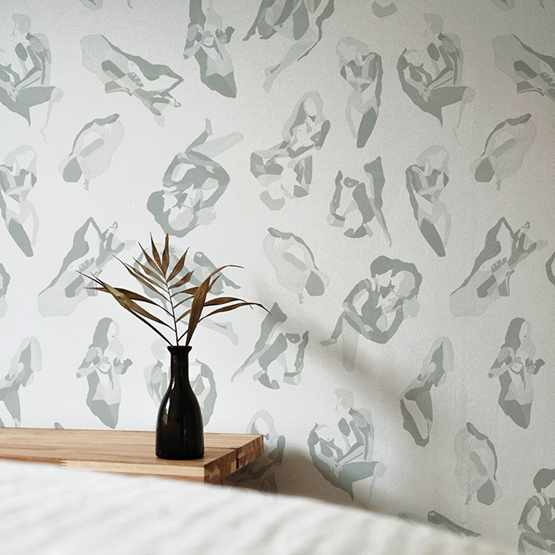 Wallpaper NINA - Grey - Grey - Design : Mues Design